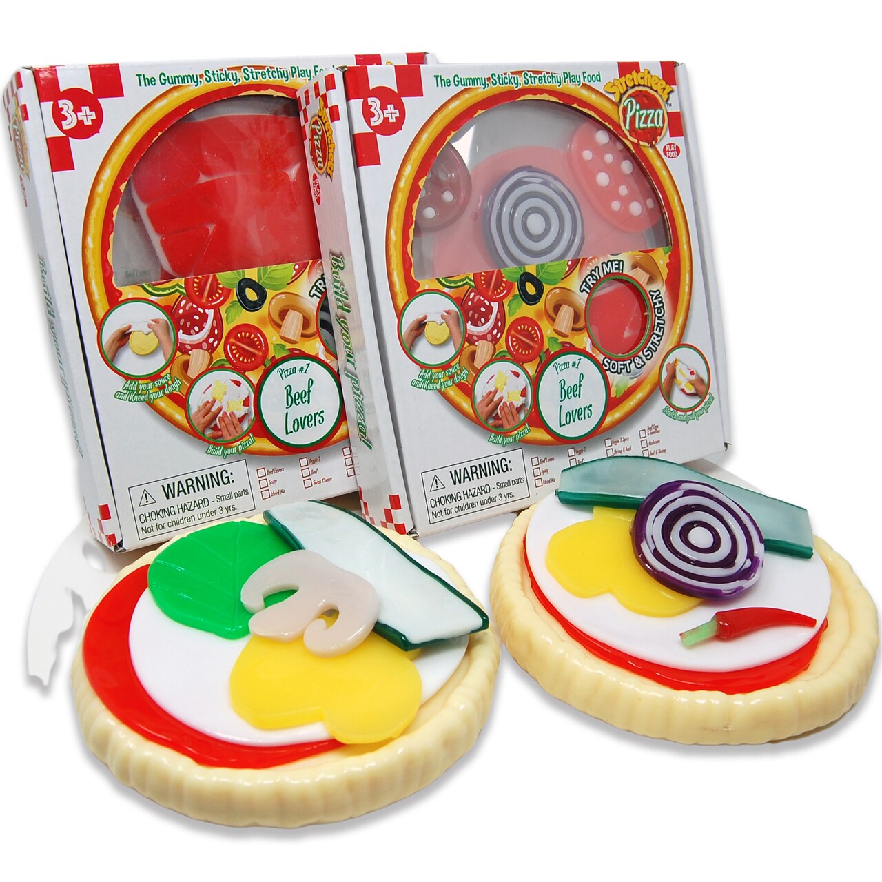 Stretcheez: Pizza - 2pk - Surprise Assorted Styles & Toppings, Assemble Stretchy & Squishy Toy Food, Mix-Match Ingredients, Kitchen Roleplay, Kids 3+